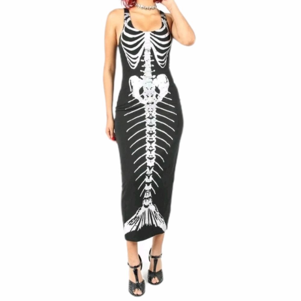Iron fist bone deep iridescent dress size L - mermaid skeleton